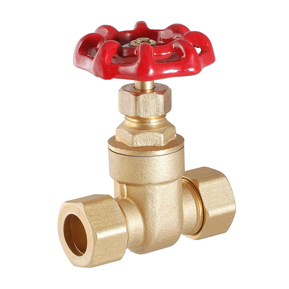 1/2" (5/8" O.D.) Brass Compression Gate Valve