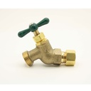 5/8" Comp. x 3/4" GHT Brass No-Kink Hose Bibb - ARROWHEAD
