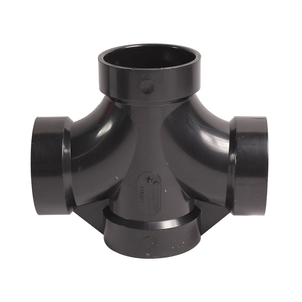 92188 2" X 2" X 1-1/2" X 1-1/2" ABS Double Sanitary Reducing Tee