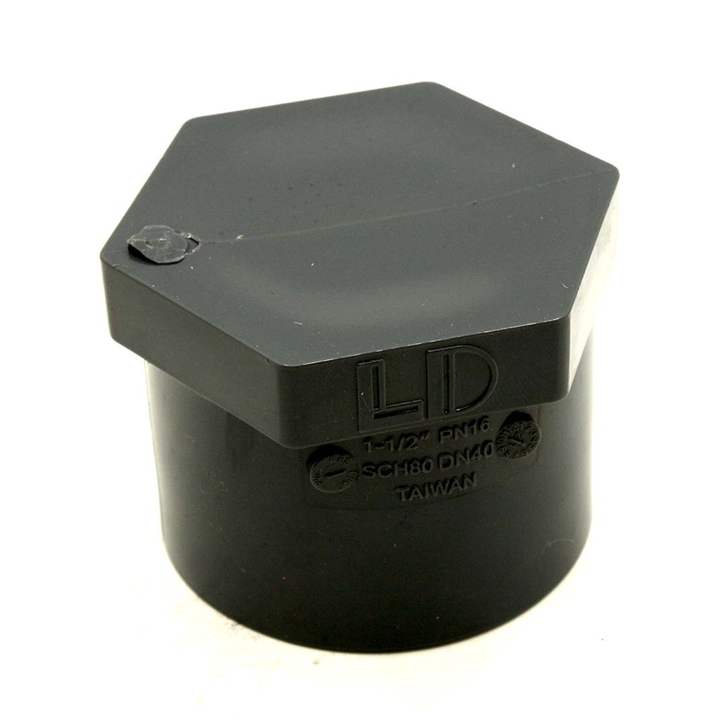 1-1/2" Threaded PVC Cap SCH80