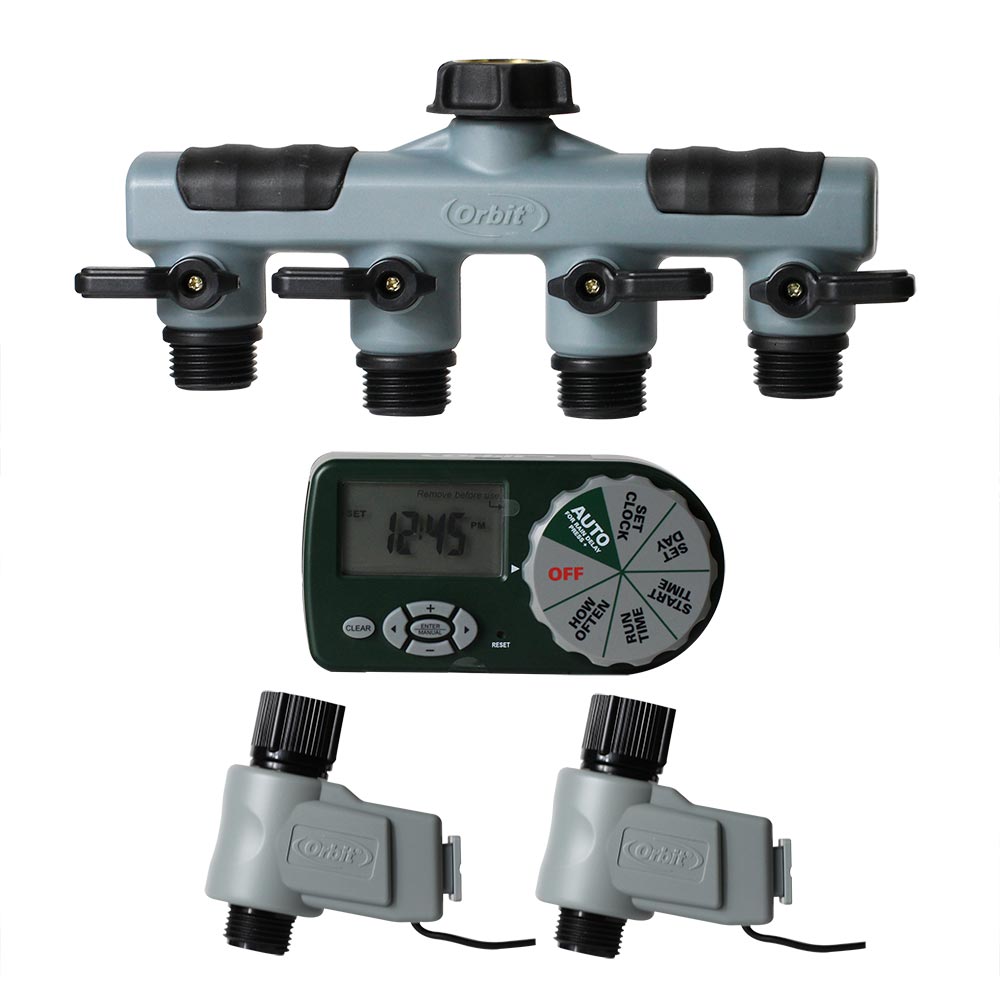 58911 Automatic 4 Outlet Hose Faucet Sprinkler Controller Timer Watering System