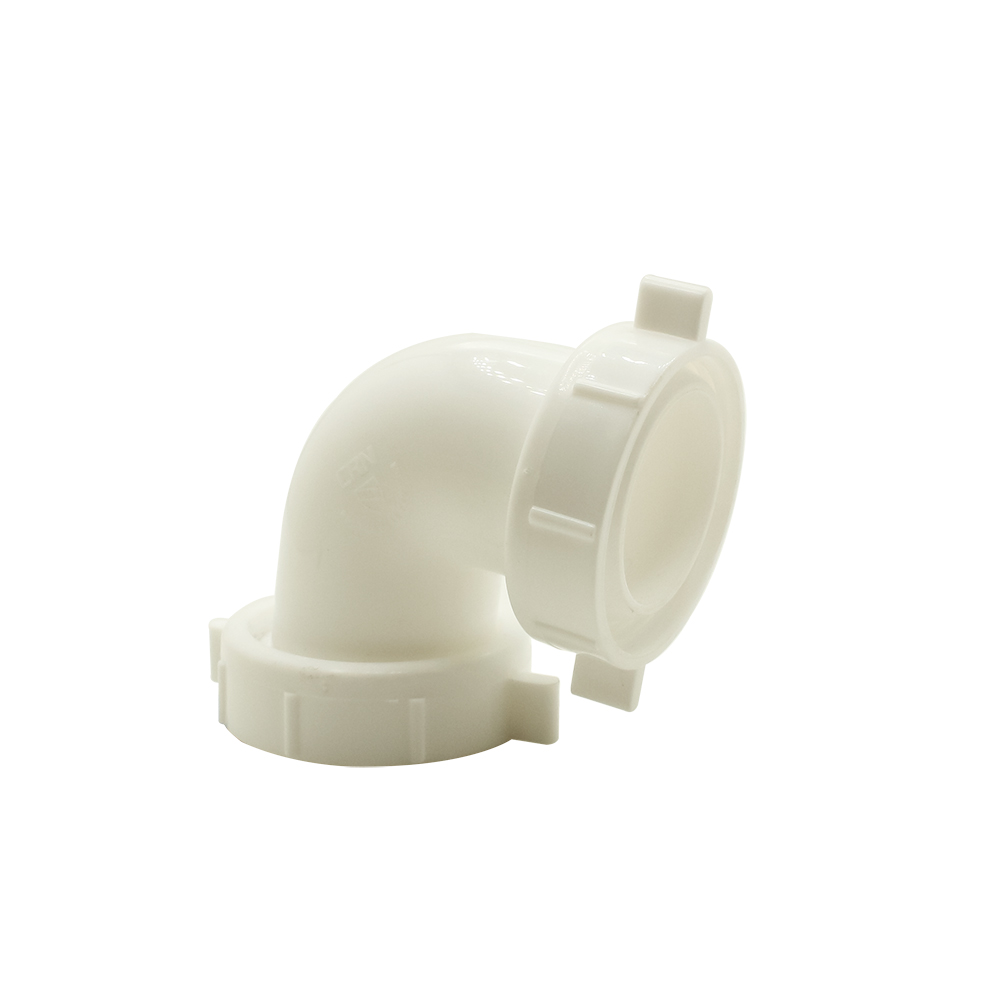 1-1/2" PVC 90 Elbow with Nuts & Washers, Reusable Nuts