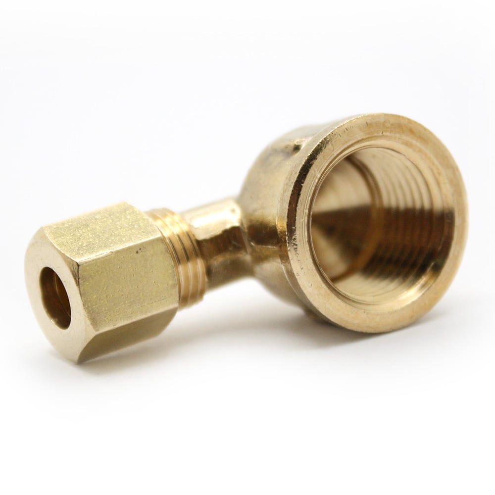 1397-T 70-C 1/4" x 3/8" Lead-Free Brass Compression FIP 90 Elbow - W05