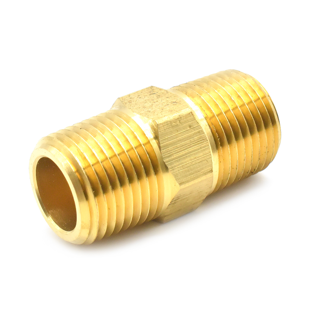 3/8" NPT Hex Male Nipple - 25 Pack Bulk - W02