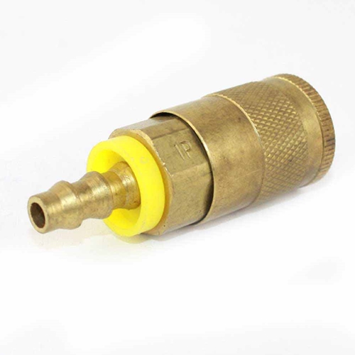 1/4" x 1/4" Easy-Lock Auto Brass Coupler w/BARB - Single Display Pack - W02
