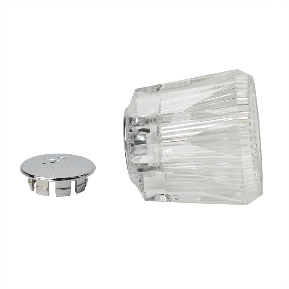 1508-T Price Pfister Small Windsor Tub Shower Faucet Handle - Clear Acrylic with Hot/Cold Buttons - W03