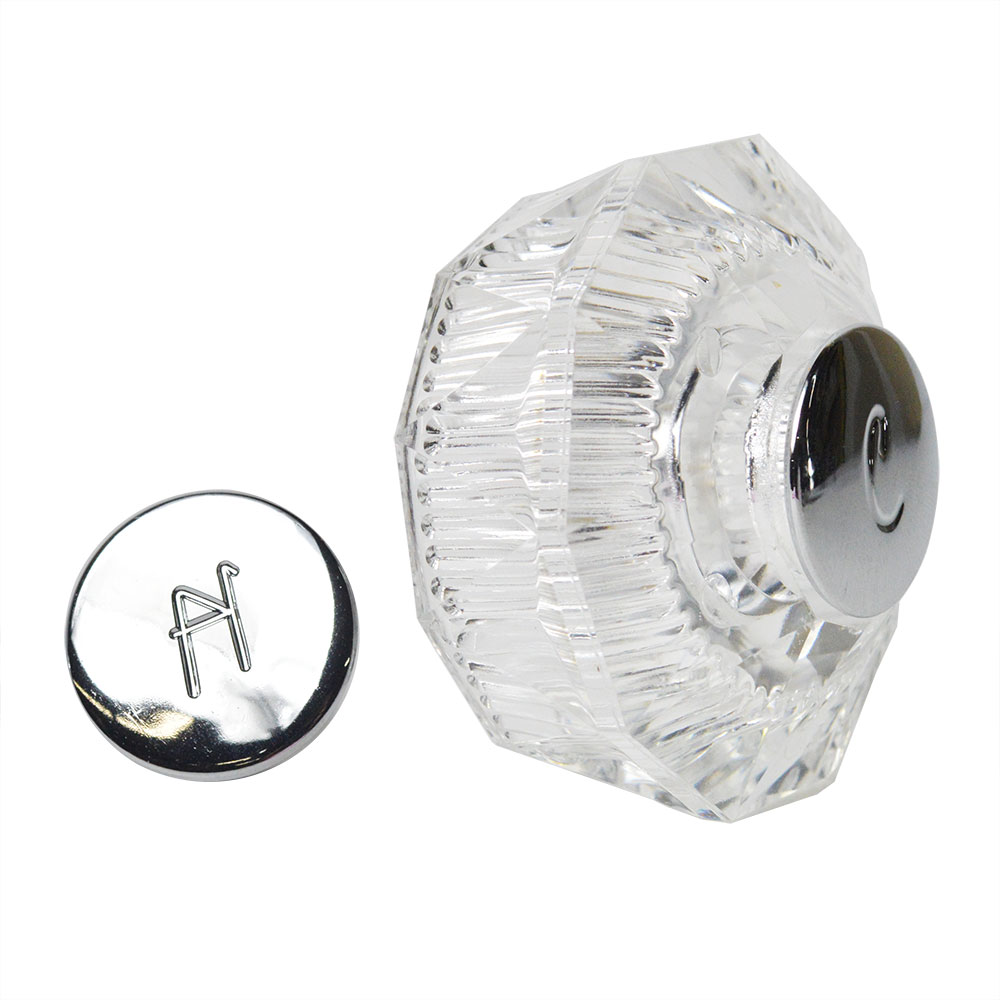 1510-T Price Pfister Mobile Home Tub Shower Faucet Handle - Clear Acrylic with Hot/Cold Buttons
 - W02