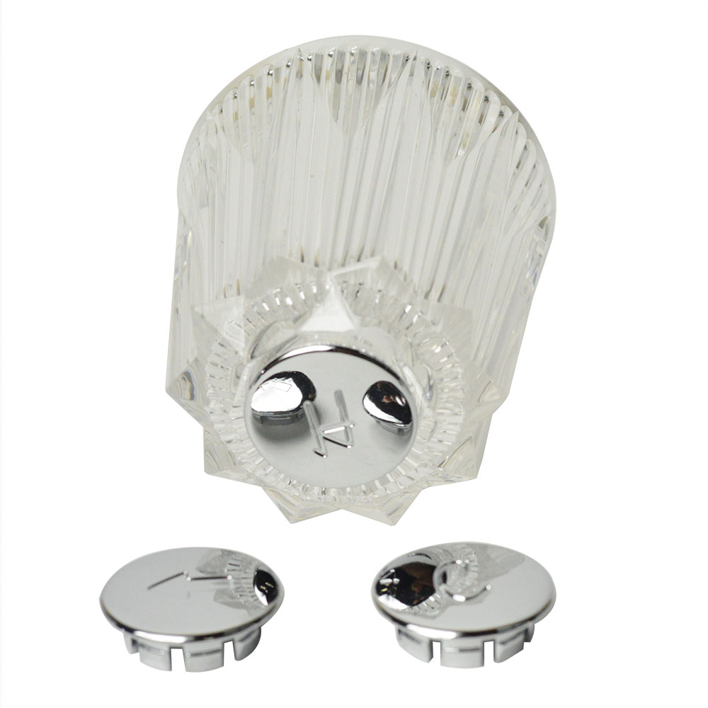 1511-T Price Pfister Large Windsor Tub Shower Faucet Handle - Clear Acrylic with Hot/Cold/Diverter Buttons
 - W02