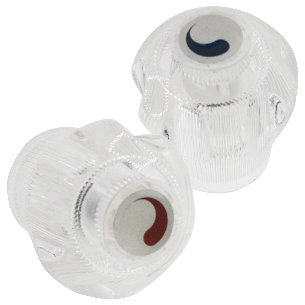 1584-T Fit-All Universal Clear Acrylic Lavatory Faucet Handle Hot / Cold - 80010 - W02