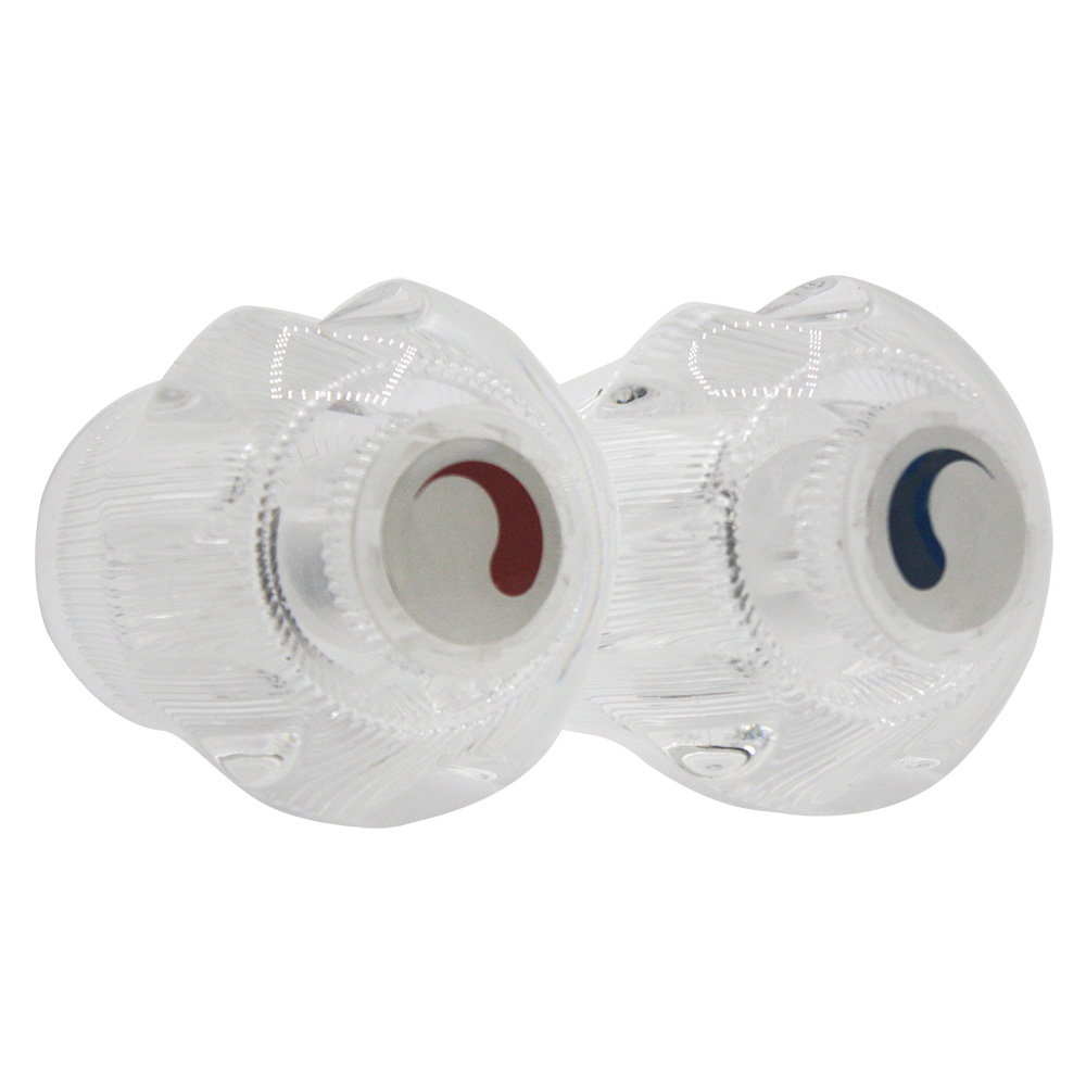 1584-T Fit-All Universal Clear Acrylic Lavatory Faucet Handle Hot / Cold - 80010 - W03