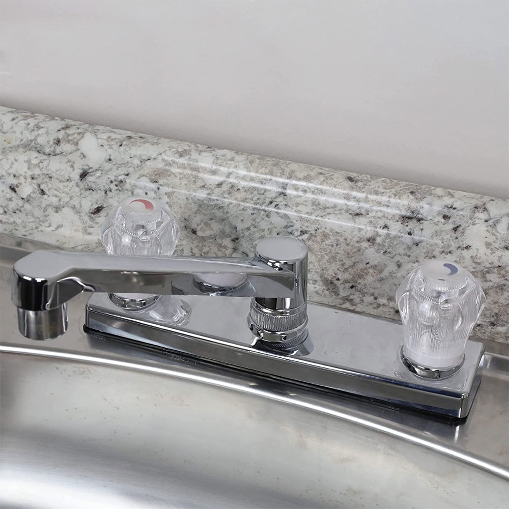 1584-T Fit-All Universal Clear Acrylic Lavatory Faucet Handle Hot / Cold - 80010 - W06