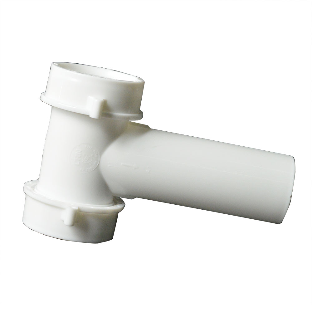 1656-T 1-1/2" PVC Center Outlet Tee with Baffle - W02