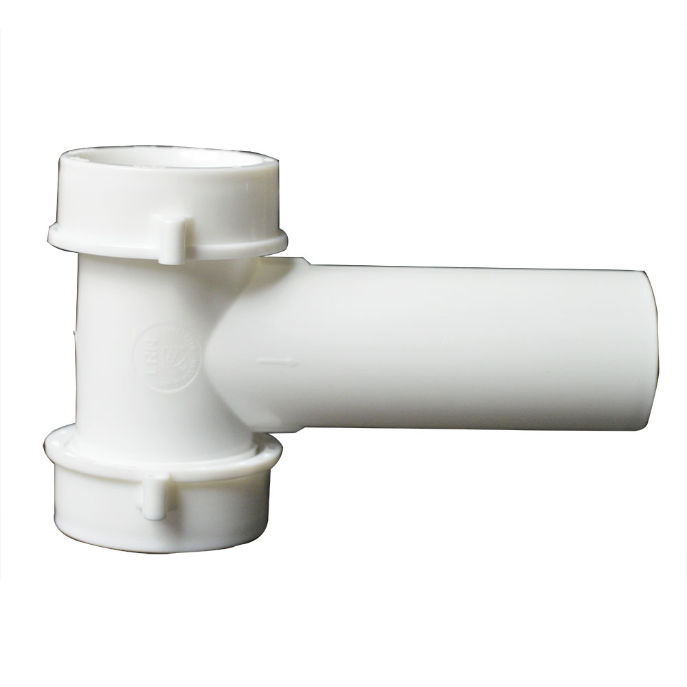 1656-T 1-1/2" PVC Center Outlet Tee with Baffle - W03