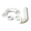 1675-T 1-1/2" PVC P-TRAP with Male Trap Adapter with (2) 1-1/2" Slip Joint Washers (2) 1-1/2" x 1-1/4" Reducer Washers - Plastic Bag with Header Card - W02