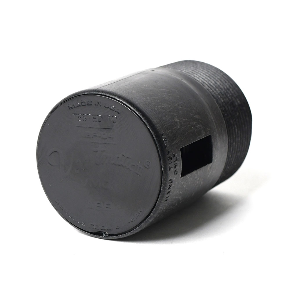 1710-T 1-1/2" NPT Black ABS In-Line Air Admittance Vent - W02