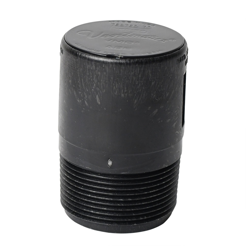 1710-T 1-1/2" NPT Black ABS In-Line Air Admittance Vent - W03