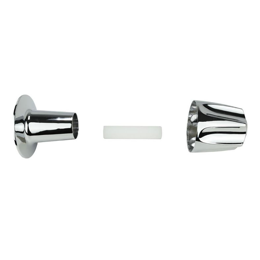 Tub/Shower 2-Handle Remodeling Trim Kit for Price Pfister Verve Style - Metal Handles (HOT/COLD), Chrome Plated Flanges with Nipples - W04