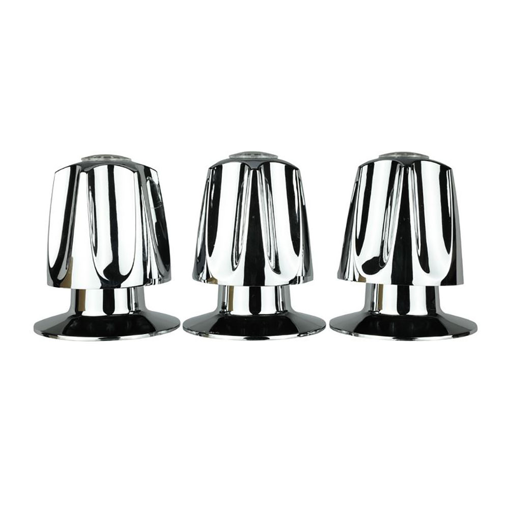 Tub/Shower 3-Handle Remodeling Trim Kit for Price Pfister Verve Style - Metal Handles (HOT/COLD/DIVERTER), Chrome Plated Flanges with Nipples - W03