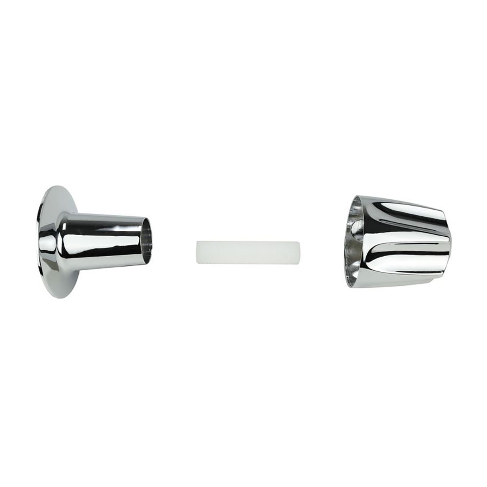 Tub/Shower 3-Handle Remodeling Trim Kit for Price Pfister Verve Style - Metal Handles (HOT/COLD/DIVERTER), Chrome Plated Flanges with Nipples - W04