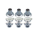 Tub/Shower 3-Handle Remodeling Trim Kit for Price Pfister - Porcelian Cross Handles (HOT/COLD/DIVERTER), Chrome Plated Flanges with Nipples - W03