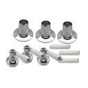 Tub/Shower 3-Handle Remodeling Trim Kit for Price Pfister  - Porcelian Lever Handles (HOT/COLD/DIVERTER), Chrome Plated Flanges with Nipples - W02