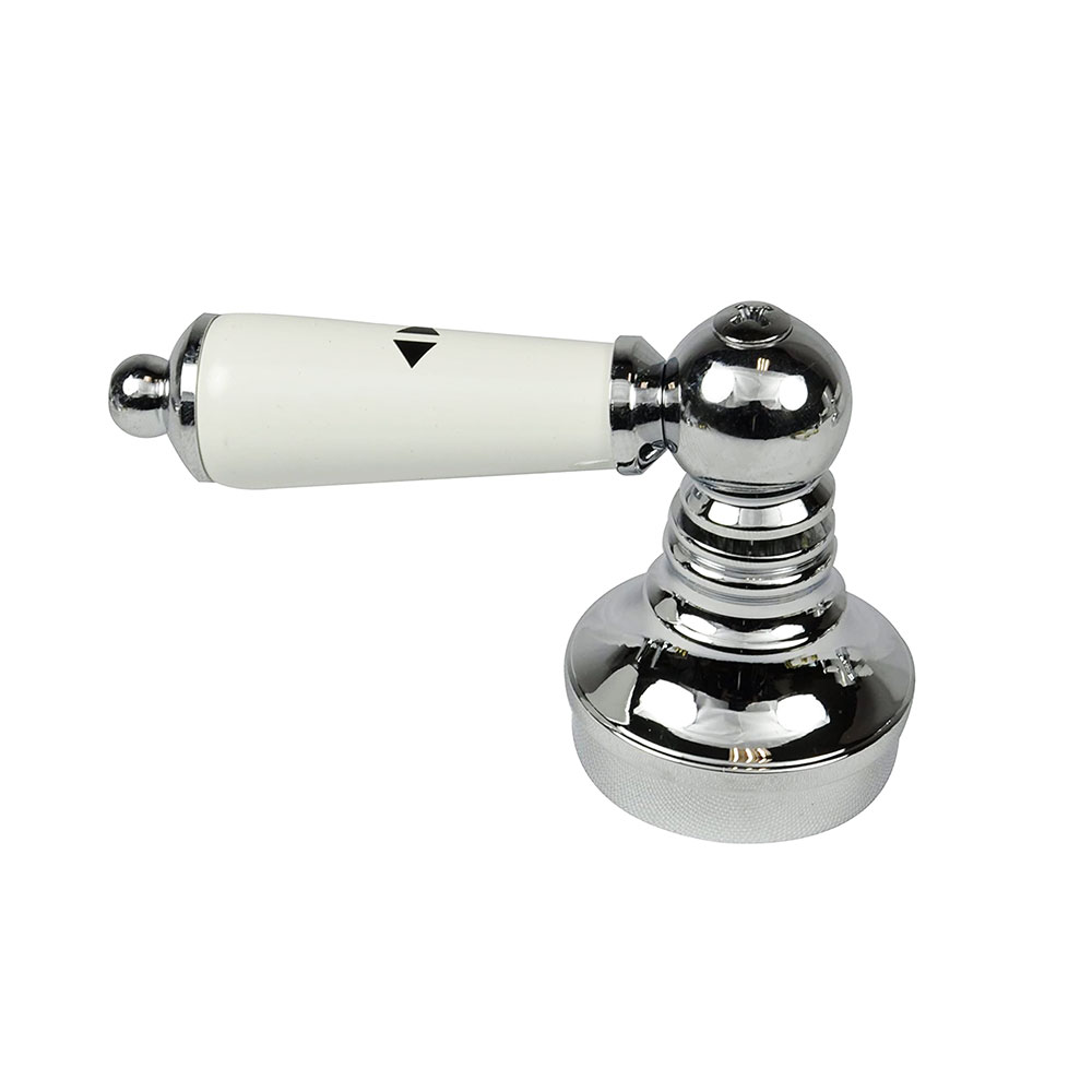 Tub/Shower 3-Handle Remodeling Trim Kit for Price Pfister  - Porcelian Lever Handles (HOT/COLD/DIVERTER), Chrome Plated Flanges with Nipples - W03