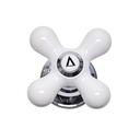 Porcelain Cross-Arm Faucet Handle, Price Pfister, Base and Diverter Button - W03