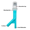 CD4P Green Plastic Air Gap with Brass Chrome Cap  - W03