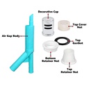 CD4P Green Plastic Air Gap with Brass Chrome Cap  - W04