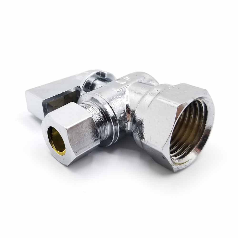 1/2" FIP x 3/8" Comp Quater-Turn Angle Stop Valve (5/pk) - W04