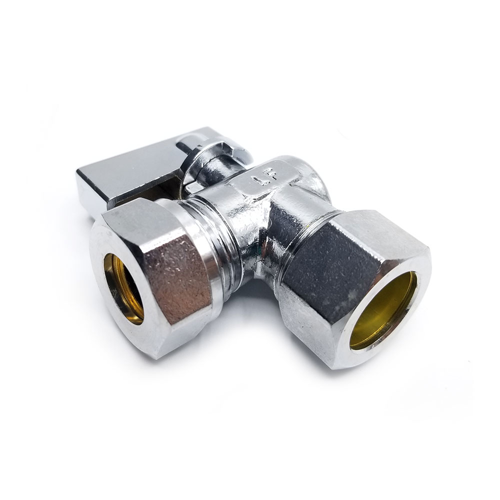 5/8" Comp x 1/2" Slip Joint Quater-Turn Angle Stop Valve (5/pk) - W04