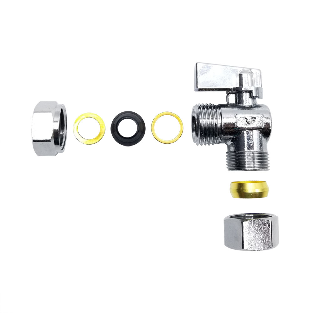 5/8" Comp x 1/2" Slip Joint Quater-Turn Angle Stop Valve (5/pk) - W05