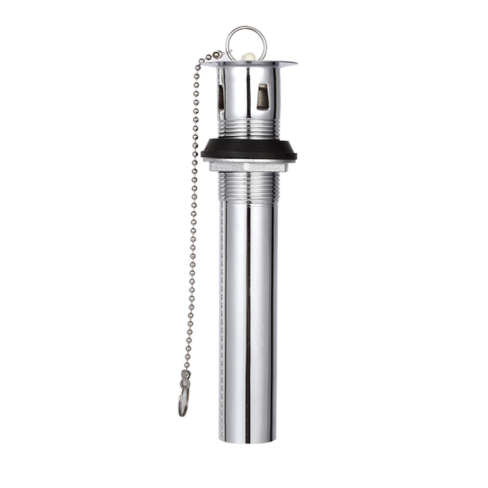 22 Gauge 1-1/4 in. x 8 in. Chrome Plated Brass Lavatory P.O. Plug with Chain & Stopper – (1 Piece) - W03