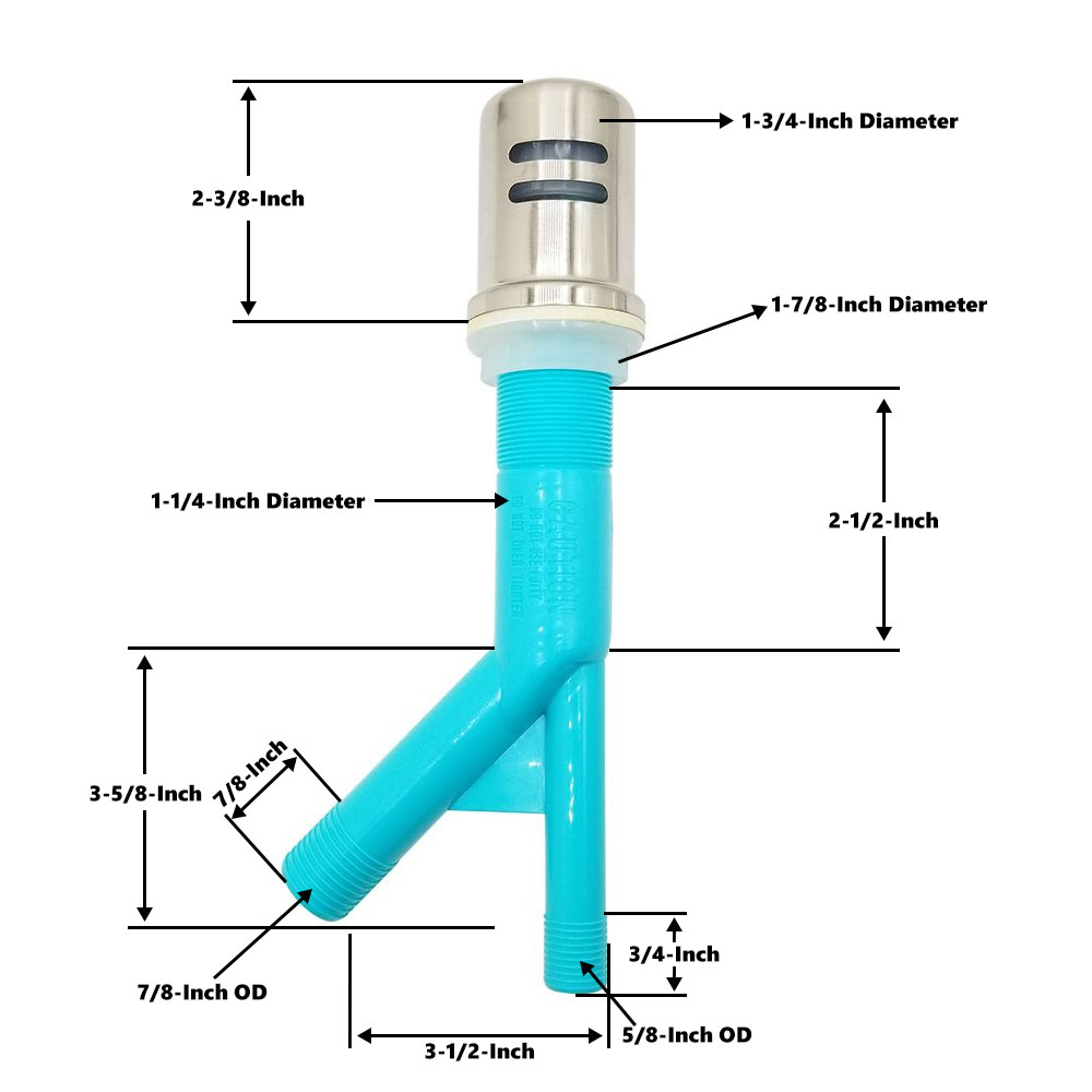 2291-T Green Plastic Air Gap with Brass Satin Nickel Cap - W02