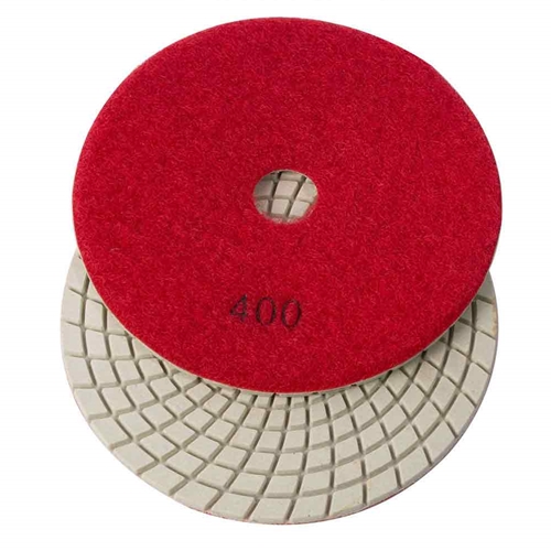 4" & 5" Diamond Polishing Pad Set - 50, 100, 200, 400, 800, 1500, 3000 Grit & Includes Rubber Velcro Backing Pad - W05