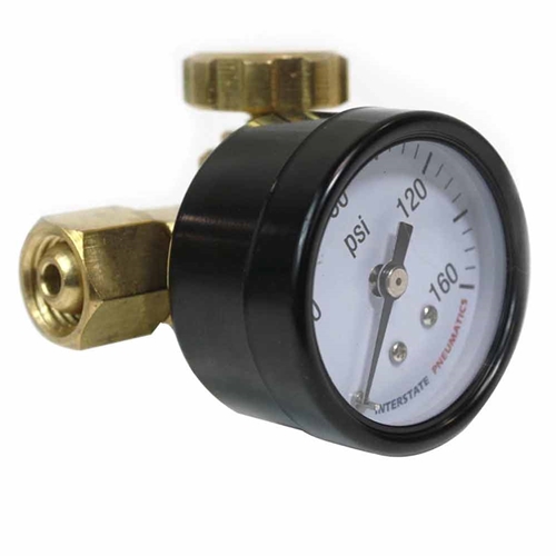 In Line Needle Valve w  Gauge-  1/4" MPT x 1/4" FPT, WP 160 PSI - W02