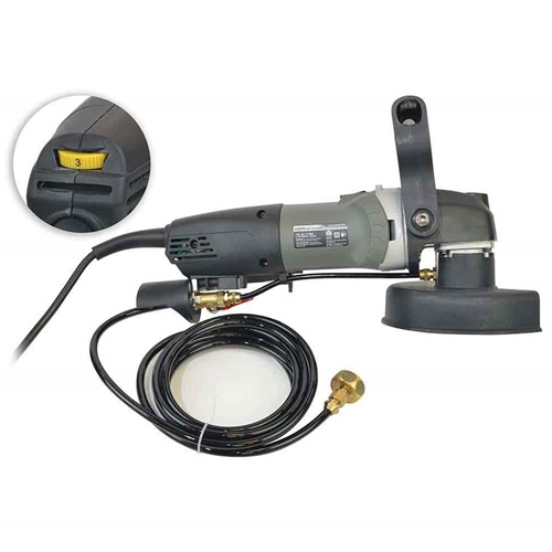 Variable Speed Wet Grinder  with 4" & 5" Diamond Polishing Pad Set - 50, 100, 200, 400, 800, 1500, 3000 Grit & Includes Rubber Velcro Backing Pad - W02