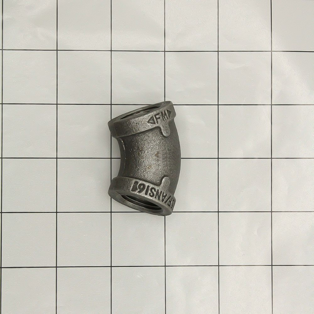 3/8" Black Steel 45 Elbow - W05