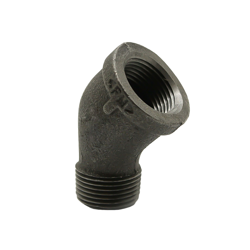 3/8" Black Steel 45 Street Elbow - W02