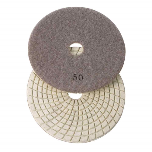 Variable Speed Wet Grinder  with 4" & 5" Diamond Polishing Pad Set - 50, 100, 200, 400, 800, 1500, 3000 Grit & Includes Rubber Velcro Backing Pad - W04