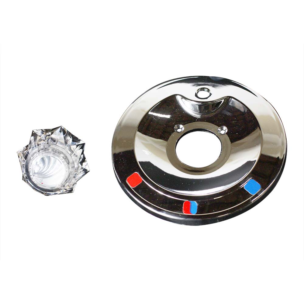 2601-T Tub/Shower Single Handle Trim Kit for Delta with Divertor, Acrylic Handle, Chrome Finish Faceplate Trim - W02