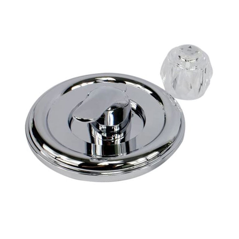 2604-T Tub/Shower Double Handle Trim Kit for Delta Coarse & Fine Threads,  Acrylic & Metal Handle,  Chrome Finish Faceplate Trim - 10003 - W02