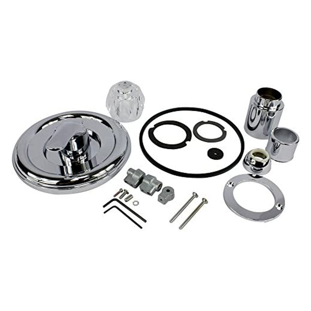 2604-T Tub/Shower Double Handle Trim Kit for Delta Coarse & Fine Threads,  Acrylic & Metal Handle,  Chrome Finish Faceplate Trim - 10003 - W05
