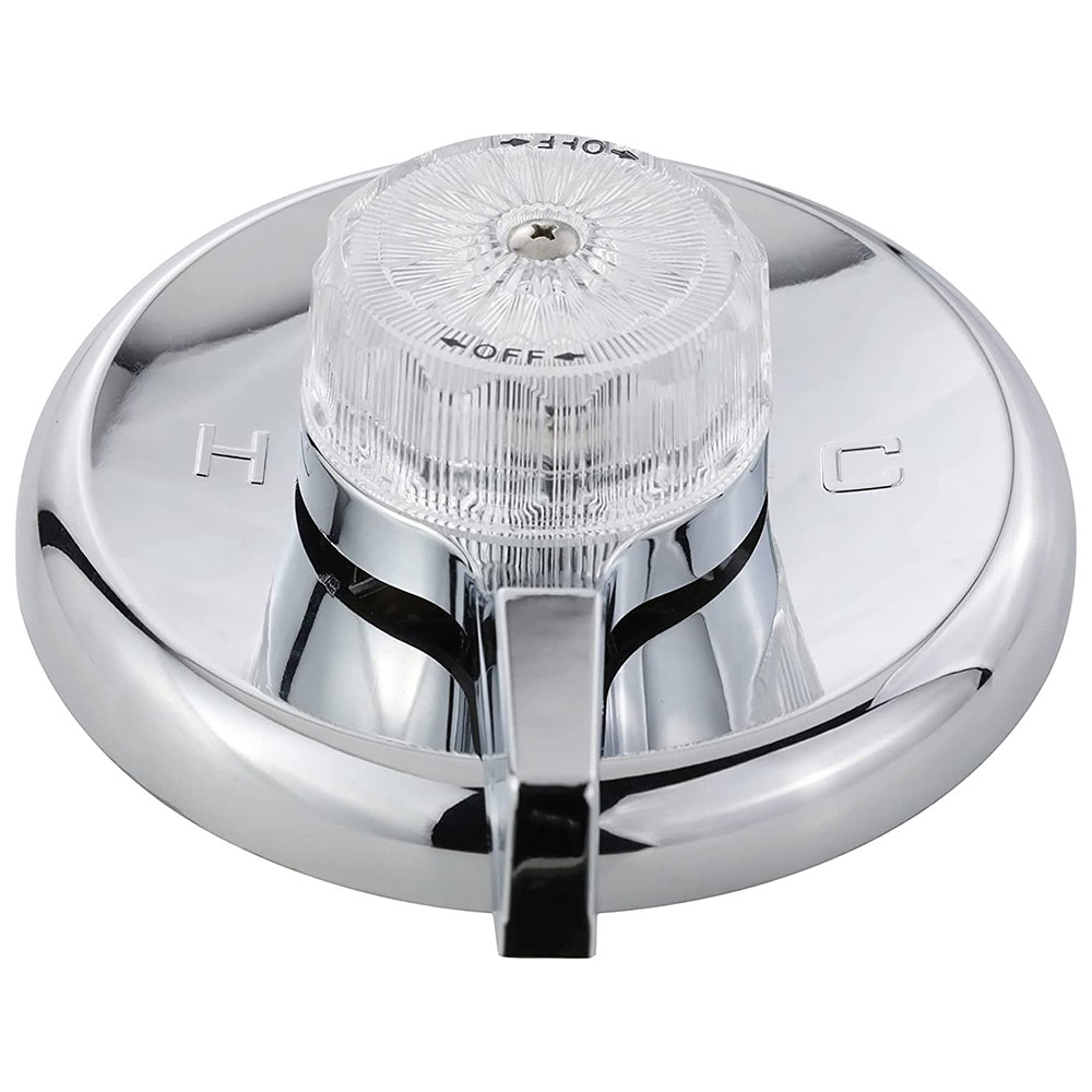 2605-T  Tub/Shower Single Handle Trim Kit for MIXET  with 5-1/2" Flange - Acrylic Knob with Volume Control Handle, Chrome Finish Faceplate Trim - 28499 - W02