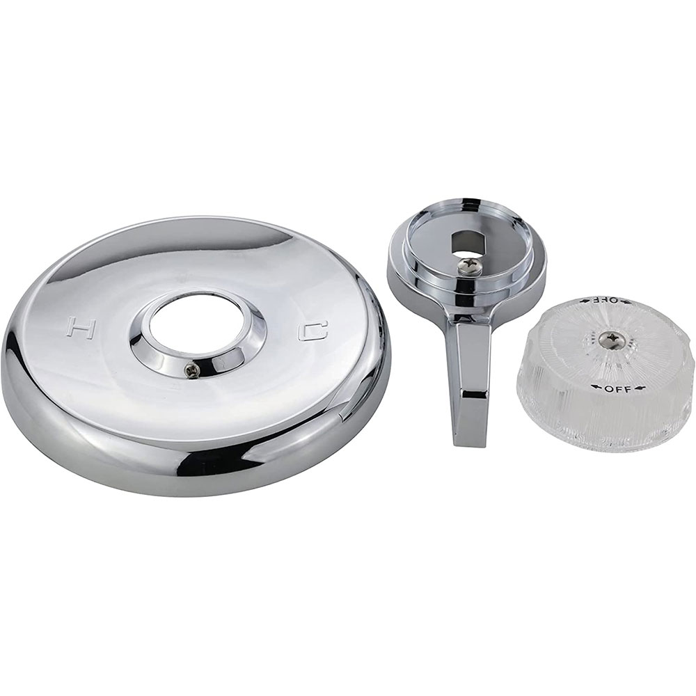 2605-T  Tub/Shower Single Handle Trim Kit for MIXET  with 5-1/2" Flange - Acrylic Knob with Volume Control Handle, Chrome Finish Faceplate Trim - 28499 - W04