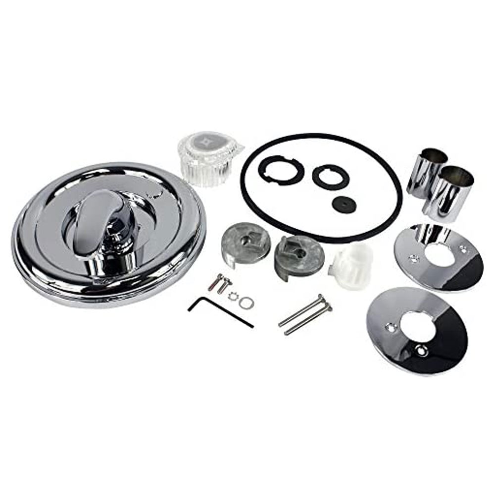 2613-T Tub/Shower Double Handle Trim Kit for Moen, Acrylic & Metal Handle, Chrome Finish Faceplate Trim - 10001 - W02