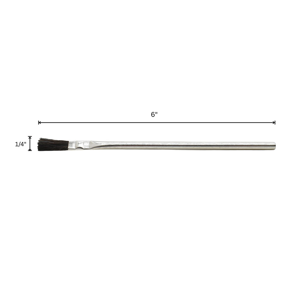 1/4" Width  Flexible Natural hair Bristle Tin/Metal Tubular Ferrule Handle Acid/Flux Brushes -  (Qty - 36) - W02