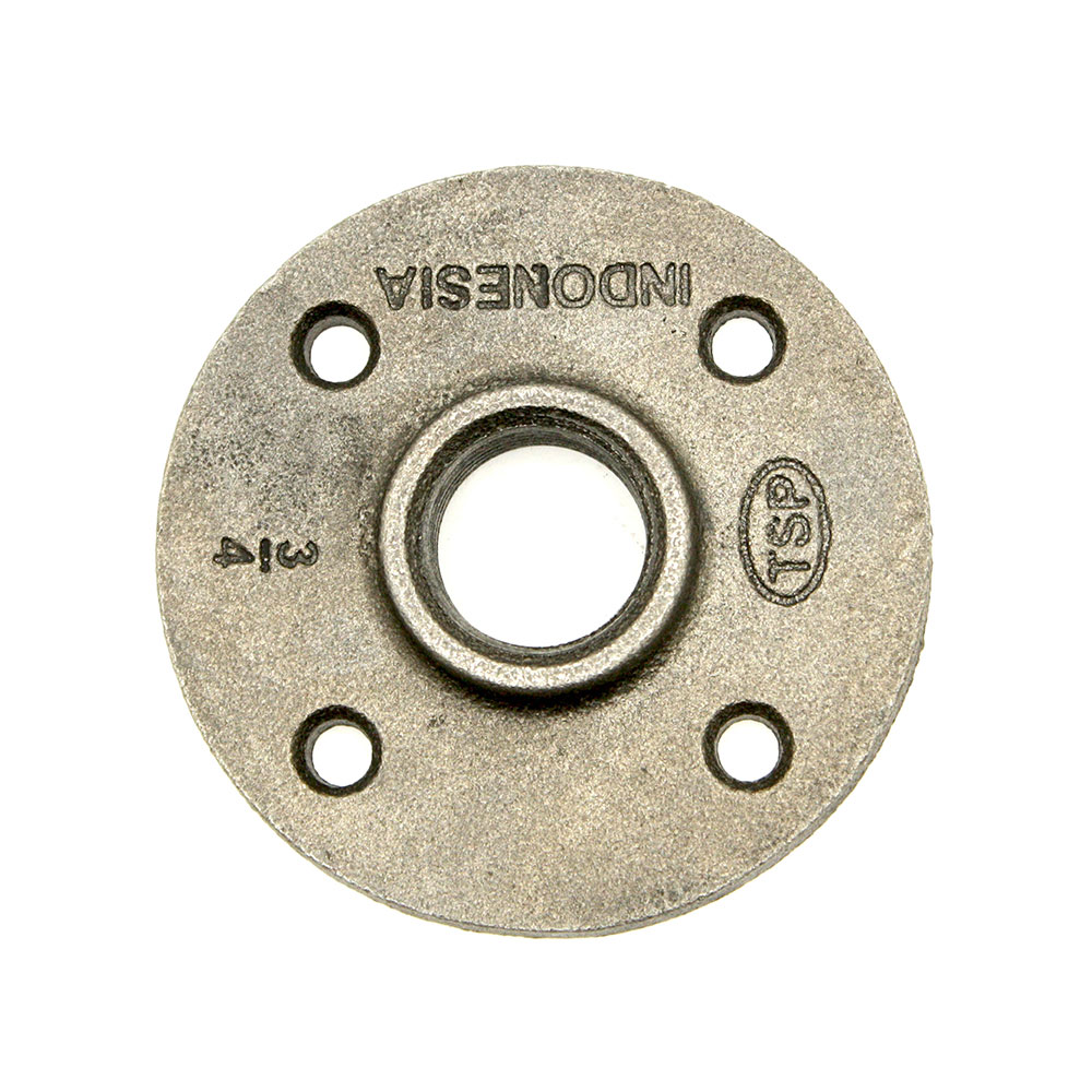 3/4" Black Steel Heavy Floor Flange - W02