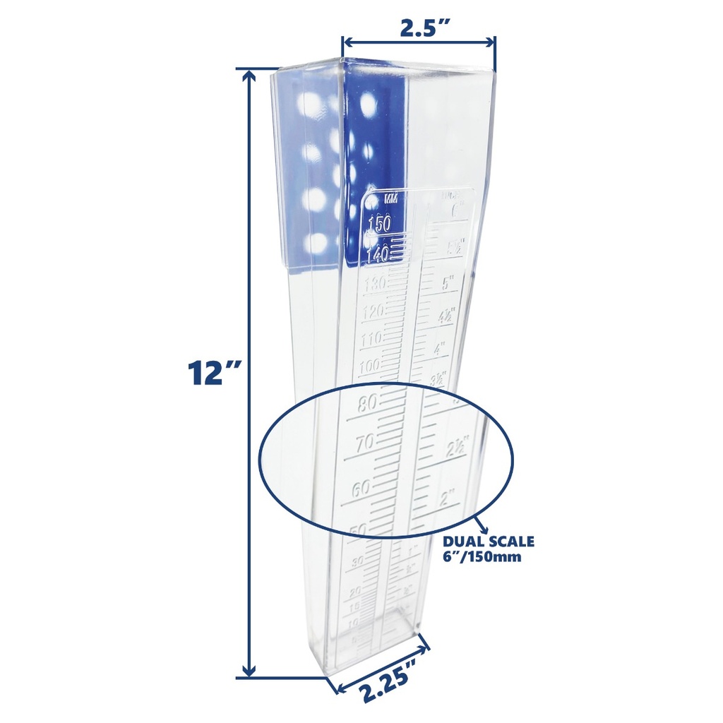 Heavy-Duty Mountable Outdoor Rain Gauge - 6-Inch - W03