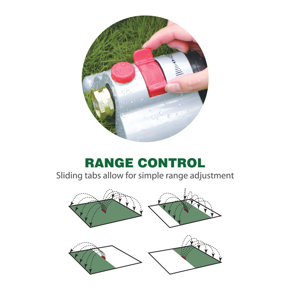 18883 18-H Metal Slimline Oscillator Sprinkler
 - W04